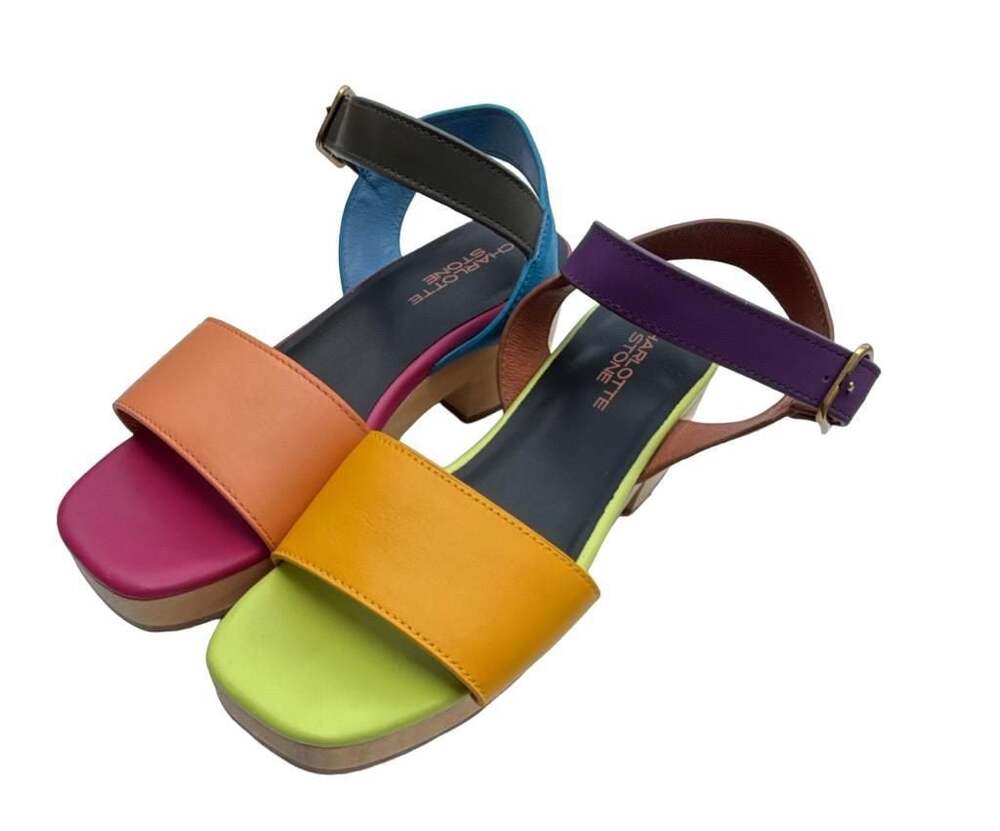 Charlotte Stone Multicolor Allie Sandal Clog Size 7